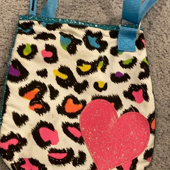 Glitter Neon Heart Animal Print Design Bag - Picture 2 of 10